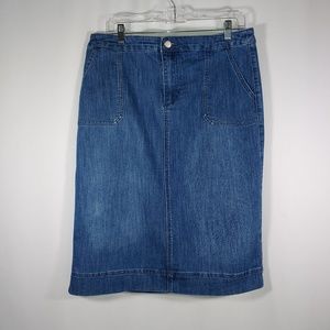 Christopher and Banks Women's Denim Skirt Midi Size 10